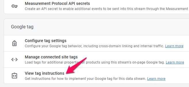 View tag instructions